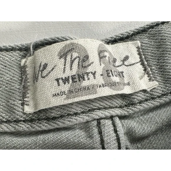 We the Free Denim Cutoff Jean Shorts Destroyed Ripped Sage‎ Green Sz 28 Button - Picture 11 of 11